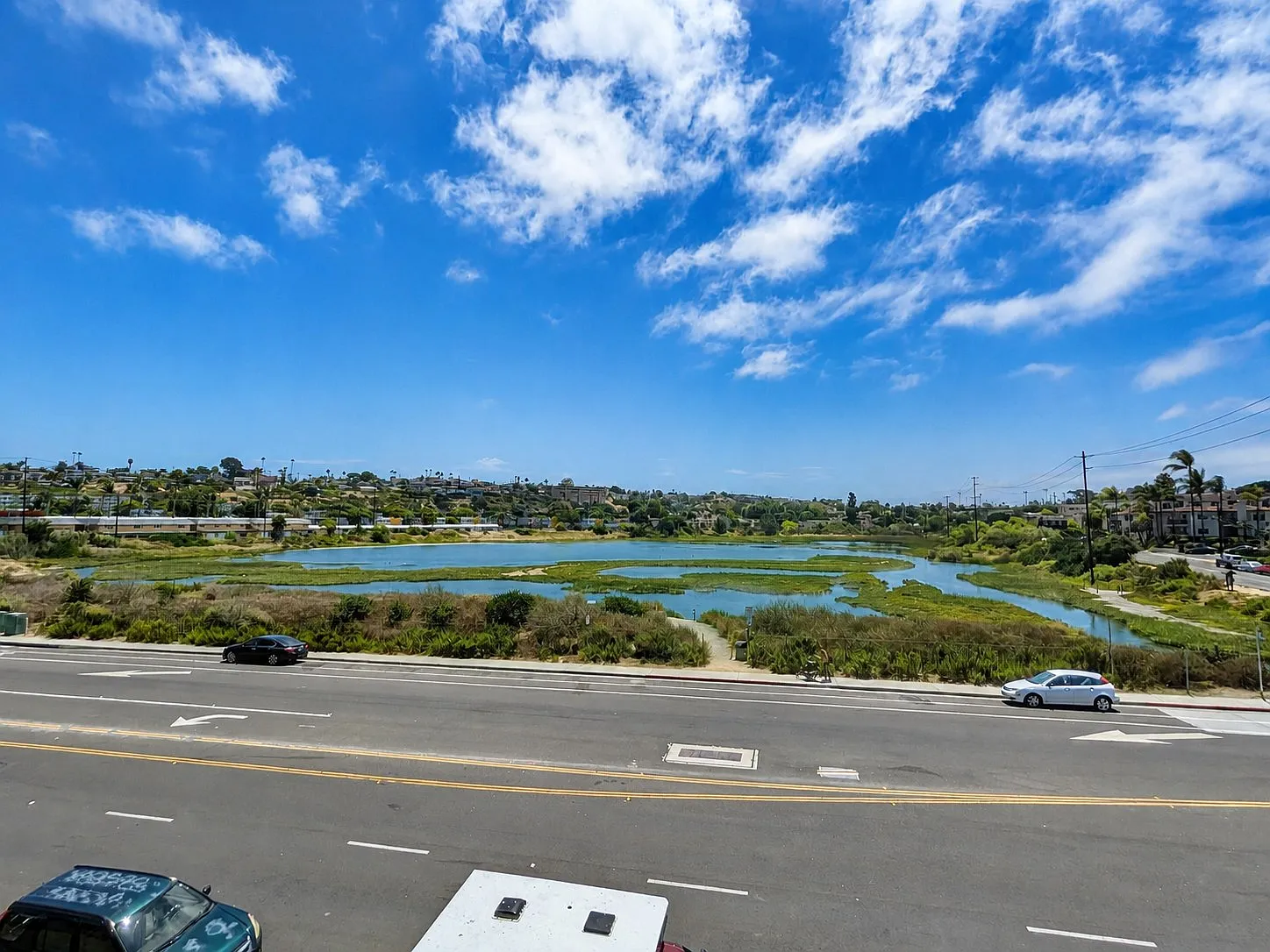 Tecolote lagoon and wetland view from the balcony, Point Loma
