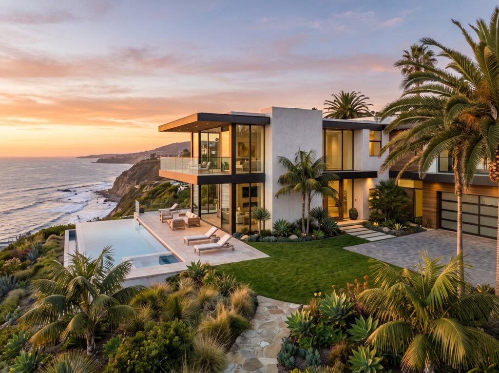 A modern La Jolla luxury home with ocean view, infinity pool, and glass architecture